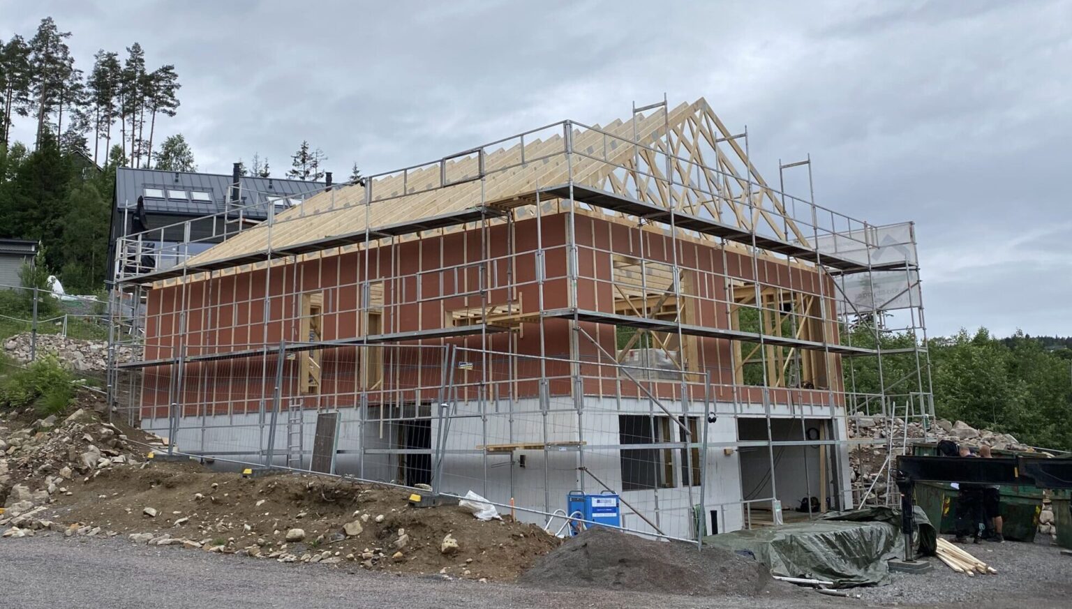 Hus som er under bygging.